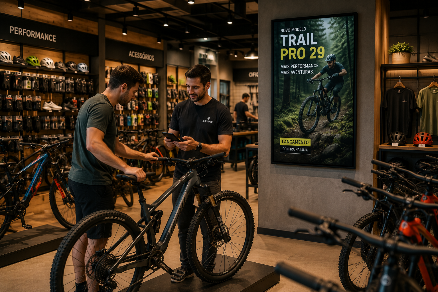 Segmento de esportes e bike shop