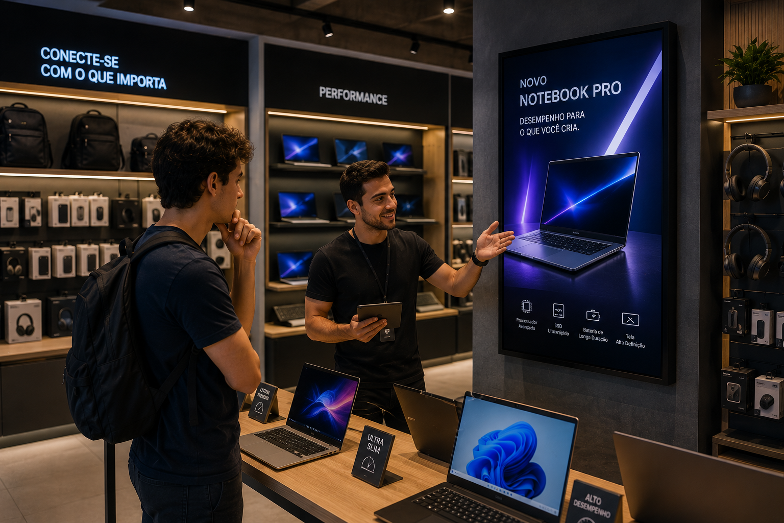 Segmento de eletrônicos e informática